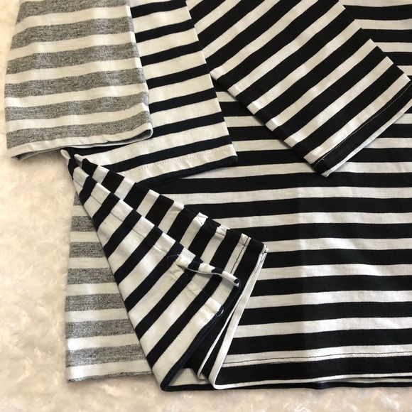 J. Crew Boat Neck Striped 3/4 Sleeve Tops - Picture 2 of 8